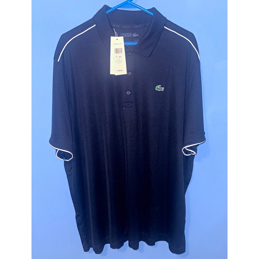 Lacoste Sport Mens 4XL Big & Tall Navy Blue Polo Short Sleeve DH2094